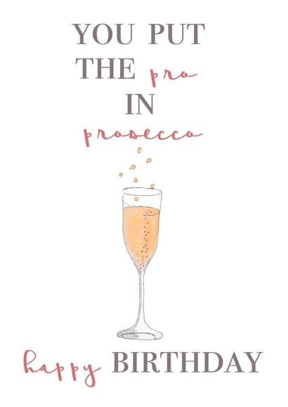 Classic Birthday Card - For Her - Prosecco created by House of Hope