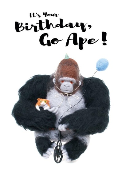 Ape Gorilla Birthday Card 9630 created by Lindsey Thomas