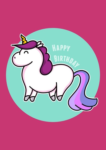 Unicorn Children's Birthday Card created by Flaming Imp