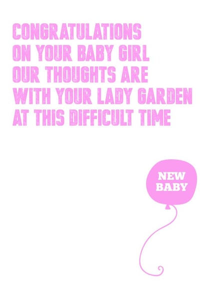 baby girl New Baby Card 8720 created by Silly Sentiments