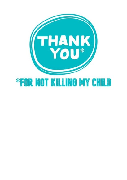teacher killing Thank You Card 8721 created by Silly Sentiments
