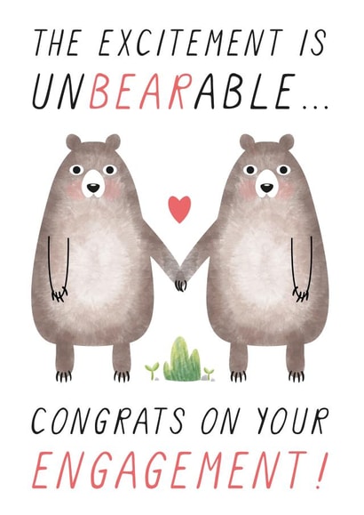 Engaged bears in love created by Chelsey Adams