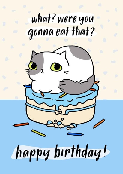 cat funny Birthday Card 9776 created by Miümi Cat