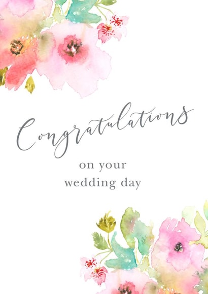 Floral wedding day design - pink and blue created by Percy & Pearl