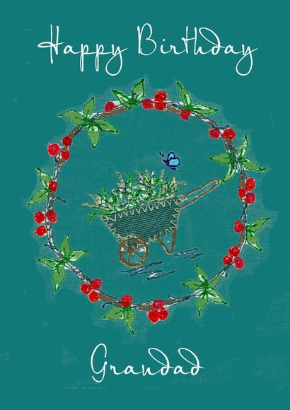 Classic Birthday Card - For Grandad - Wreath created by Pipany Philp