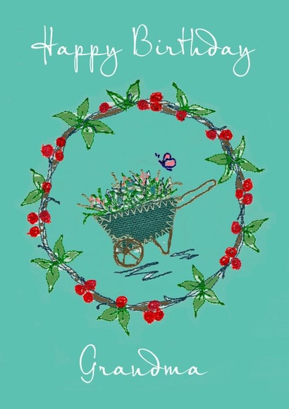 Classic Birthday Card - For Grandma - Wreath created by Pipany Philp