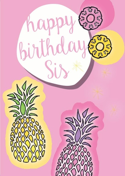 happy pineapple Birthday Card 27401 created by ROSE + DAFF