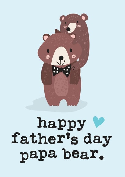 Papa bear Father's Day card created by Mrs Best Paper Co.