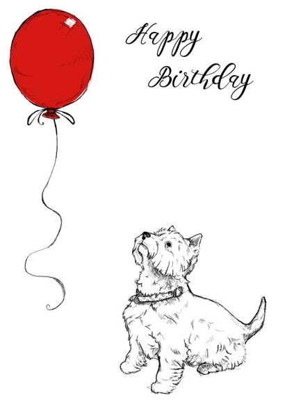 westie dog Birthday Card 9827 created by Amy Cockcroft