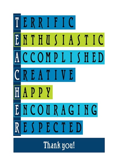 Teacher Thank You Card created by Flaming Imp