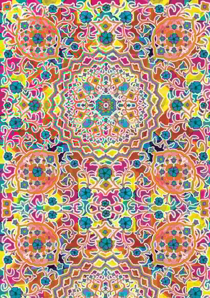 pattern watercolour Just Because Card 9824 created by Yaz Raja Designs