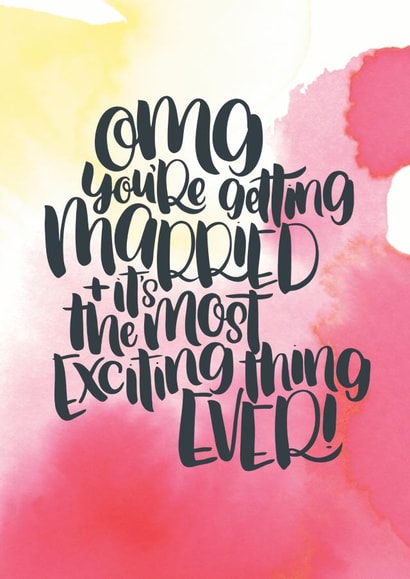 OMG you're getting married! Water paint - Wedding/engagement created by Paper Pipit