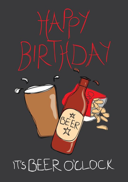 red grey Birthday Card 9927 created by Sourpuss