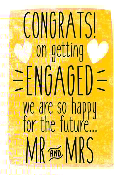 Yellow - Congrats on engagement card created by Alex Dato
