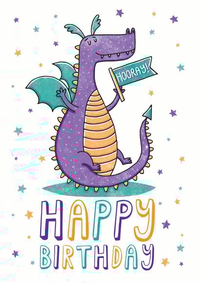 dragon fun Birthday Card 7807 created by Katie Ruby Illustration