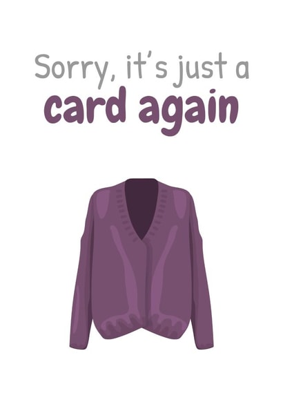 cardigan jumper Birthday Card 29779 created by Sunnyside Design