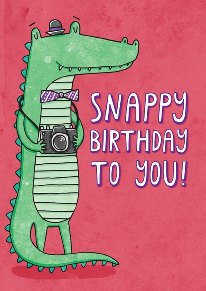 Cute Birthday Card - Snappy Birthday To You! - Crocodile created by Katie Ruby Illustration