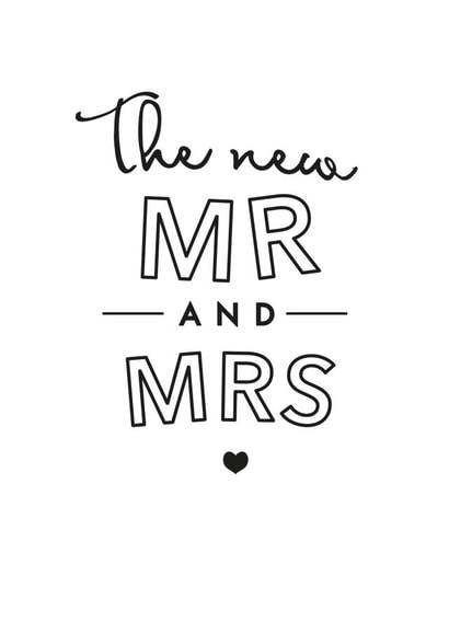 New MR and MRS wedding card created by Jodie Gaul & Co