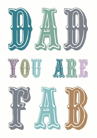 typographic dad Father's Day Card 32655 created by molly moo designs
