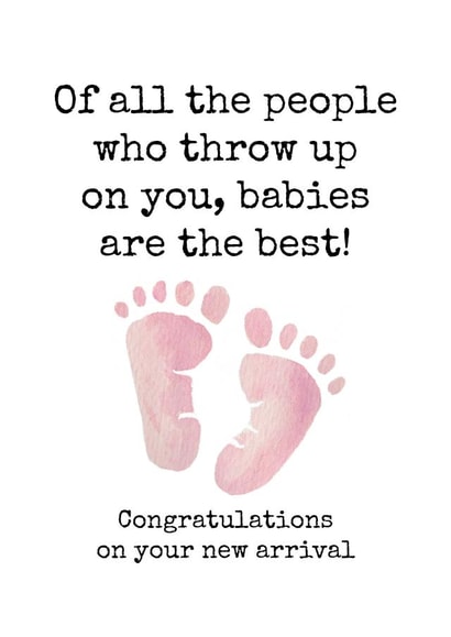 pink girl New Baby Card 8883 created by Duckduckle Design