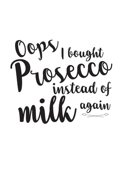 prosecco milk Birthday Card 10345 created by Yeti Design