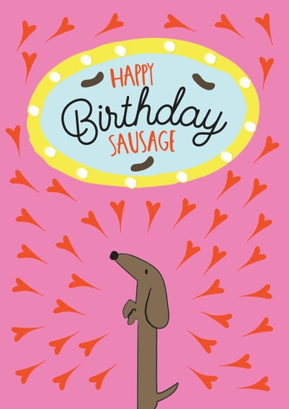 dachshund sausage Birthday Card 4681 created by Coupole Carnaby