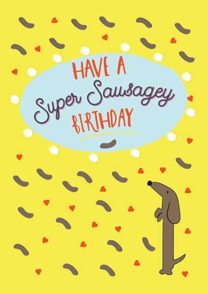 dachshund sausage Birthday Card 4683 created by Coupole Carnaby
