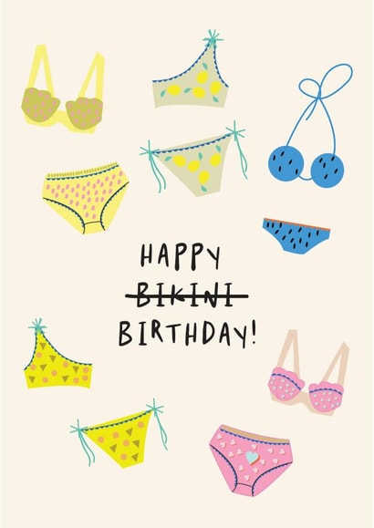 bikini holiday Birthday Card 4685 created by Coupole Carnaby