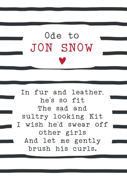 jon snow Birthday Card 31132 created by Joanna Miller