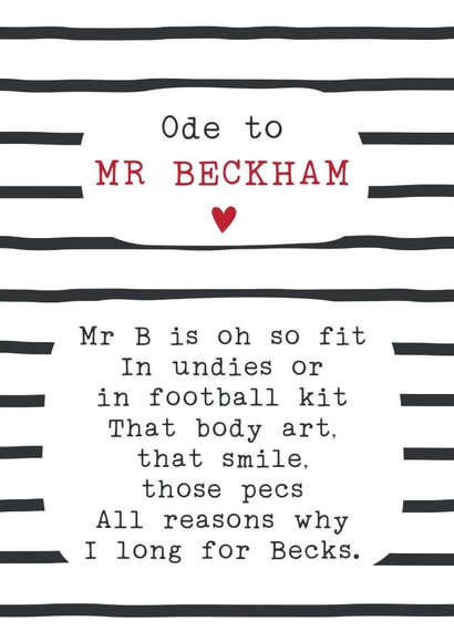 david beckham Birthday Card 8670 created by Joanna Miller