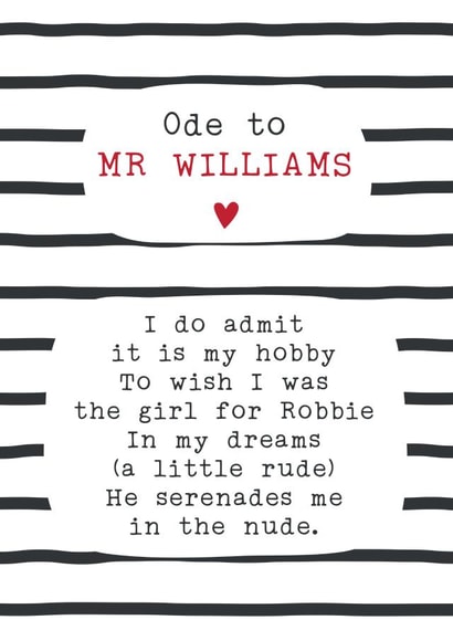 robbie williams Birthday Card 8671 created by Joanna Miller