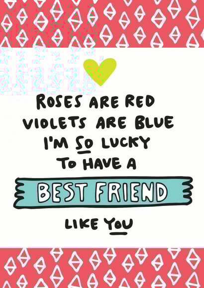 Roses Are Red Best Friend Card created by Angela Chick