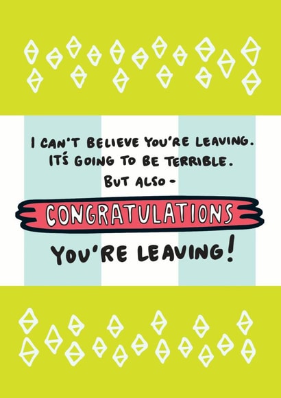 Congratulations You're Leaving Card created by Angela Chick