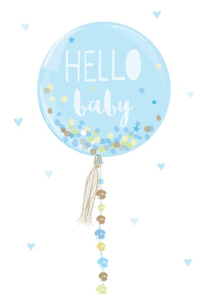 Baby-Boy Blue-Balloon New Baby Card 10280 created by Paper Yay