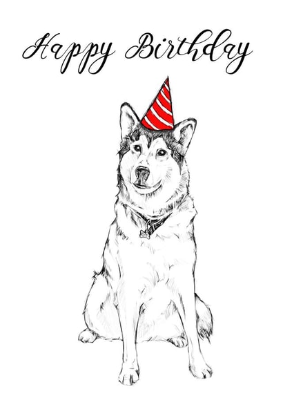 dog happy Birthday Card 32250 created by Amy Cockcroft