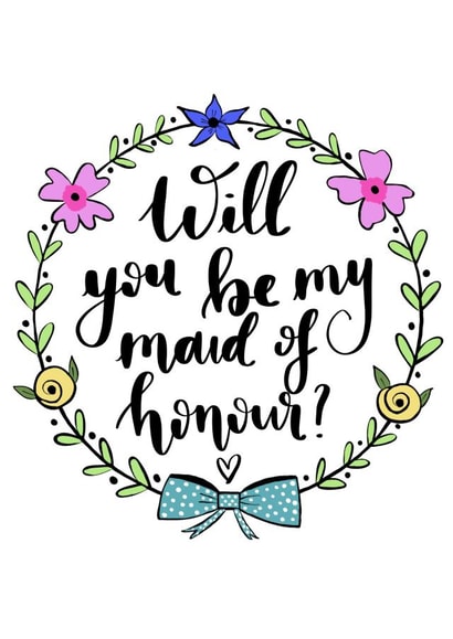 Will you be my maid of honour? - Floral wreath card created by Little Fox Creative