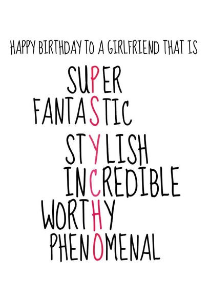 GIRLFRIEND BIRTHDAY Birthday Card 9046 created by Pack a Punch Designs