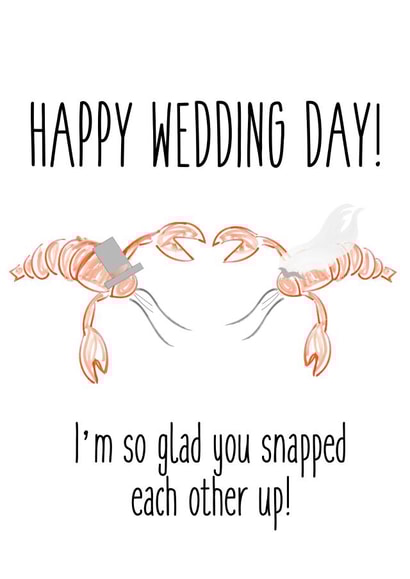 WEDDING LOBSTERS Engagement & Marriage Card 31497 created by Pack a Punch Designs