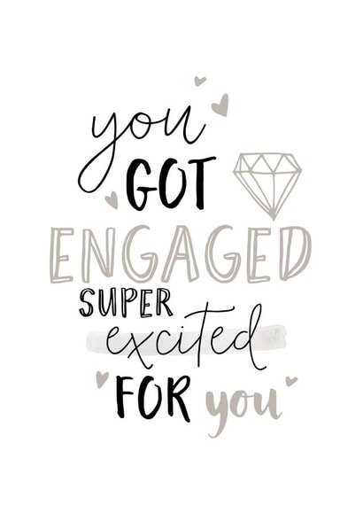 Diamonds and love heart engagement card created by Katie Phythian Design