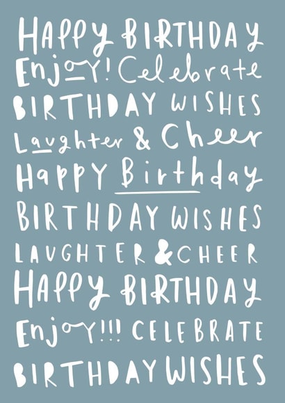 typography cake Birthday Card 10164 created by Old English Company