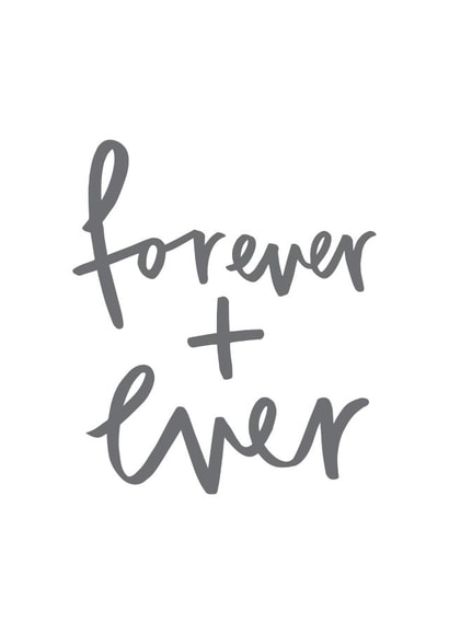 Cute Simple Typography Anniversary Card / Wedding Card / Valentines Day Card - Forever And Ever created by Old English Company
