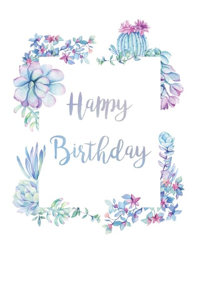 Cactus and Succulent Watercolour Birthday Card created by Mint & Mustard