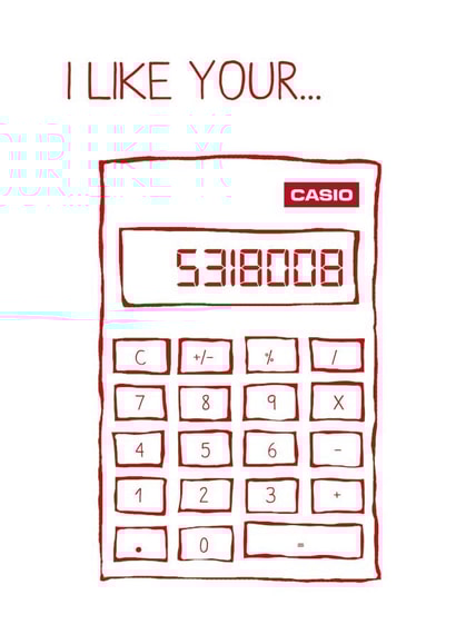 Cheeky Love Calculator Anniversary Card / Valentines Day Card - I Like Your Boobies created by Newton and the Apple