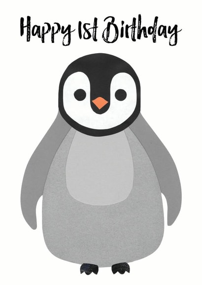 toddler penguin Birthday Card 10723 created by Chameleon and Co