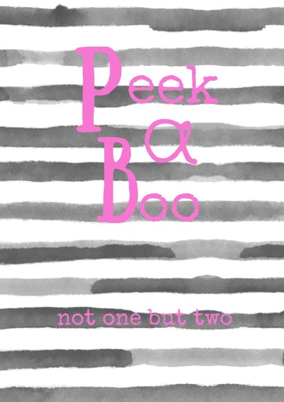 Twins Peekaboo New Baby Card 10587 created by Rootie Tootie Designs