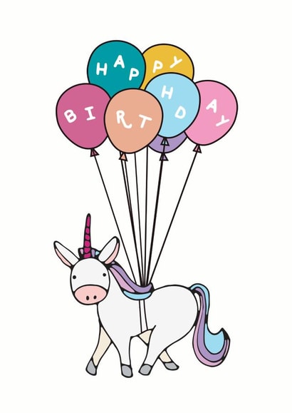 unicorn girl Birthday Card 10735 created by Amanda