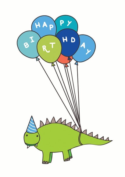 Dinosaur balloons Birthday Card 10736 created by Amanda