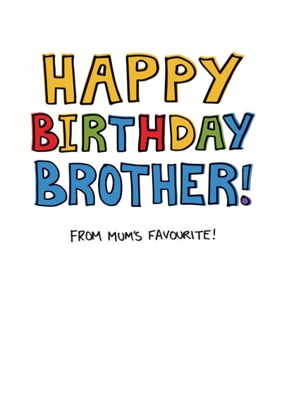 brother humour Birthday Card 10330 created by Whale & Bird
