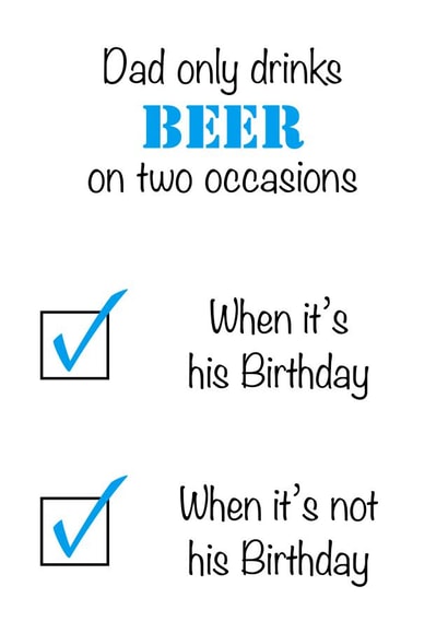 Funny Birthday Card - Beer Lover - For Him - Dad created by Victoria Grace Designs