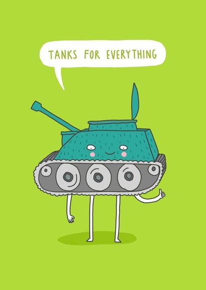 tank thanks Humour Card 2134 created by Charly Clements
